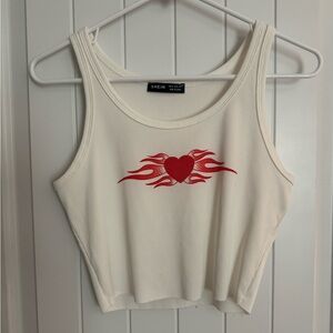 SHEIN fire heart crop tank. Size small.